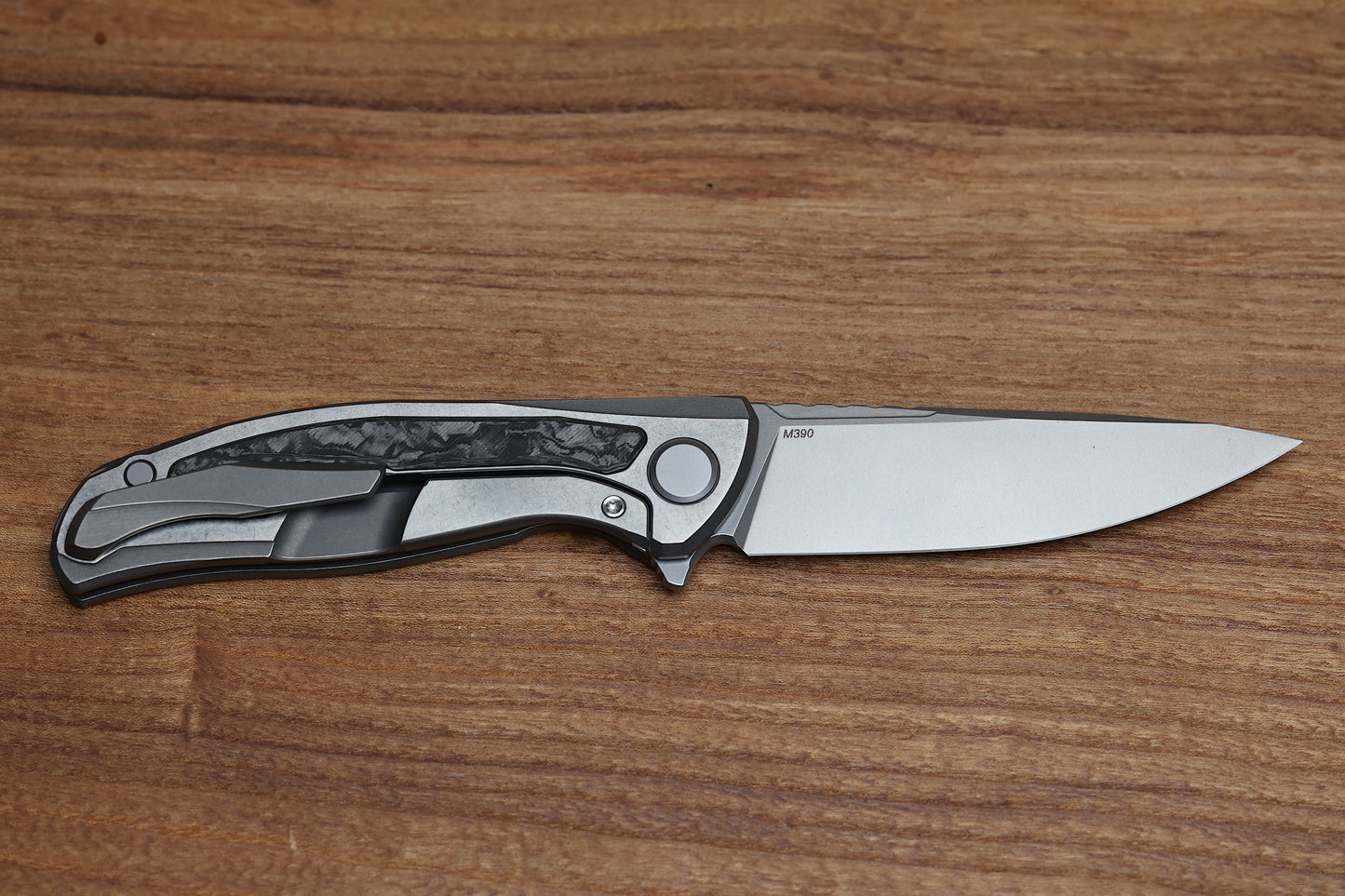 SHIROGOROV F95NL GEN. 5 - M390 BLADE - TITANIUM HANDLE - BLACK TECHNOCARBO INLAYS - MRBS