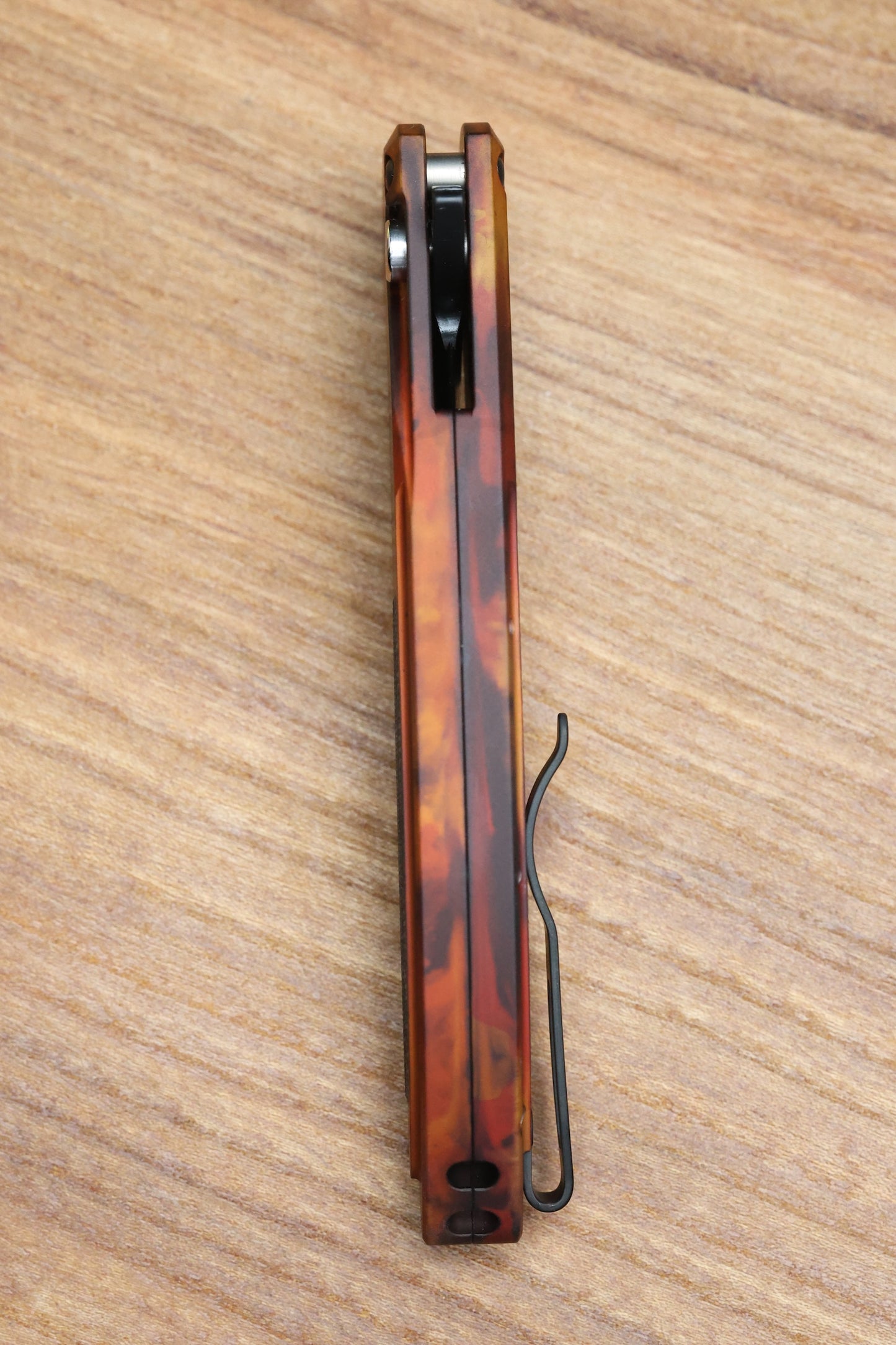 PRO-TECH CAMBRIA FLIPPER DEL FUEGO HANDLE W/BLACK LIP PEARL BUTTON- DLC MAGNACUT BLADE,  CF2103-DF