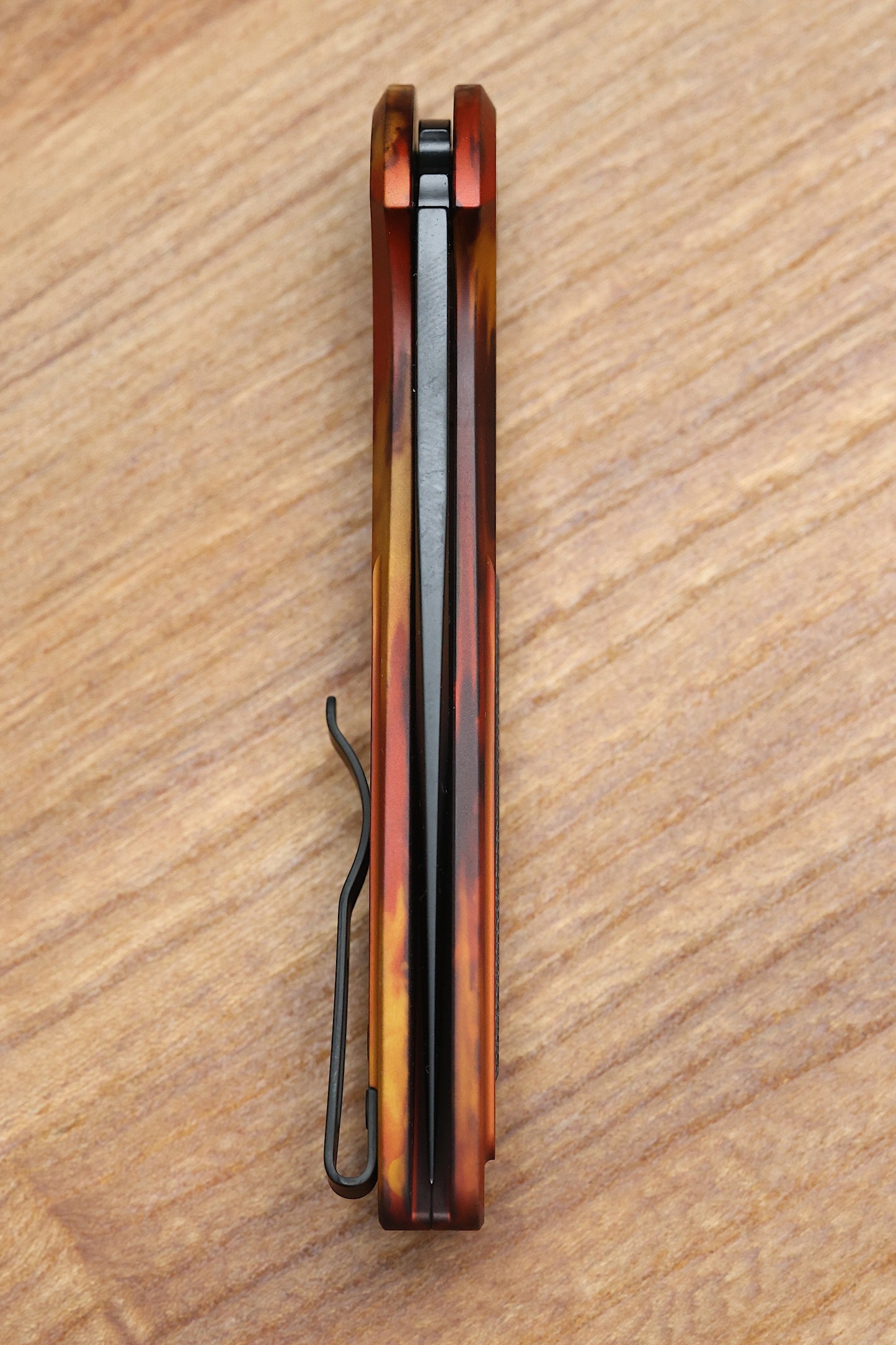 PRO-TECH CAMBRIA FLIPPER DEL FUEGO HANDLE W/BLACK LIP PEARL BUTTON- DLC MAGNACUT BLADE,  CF2103-DF