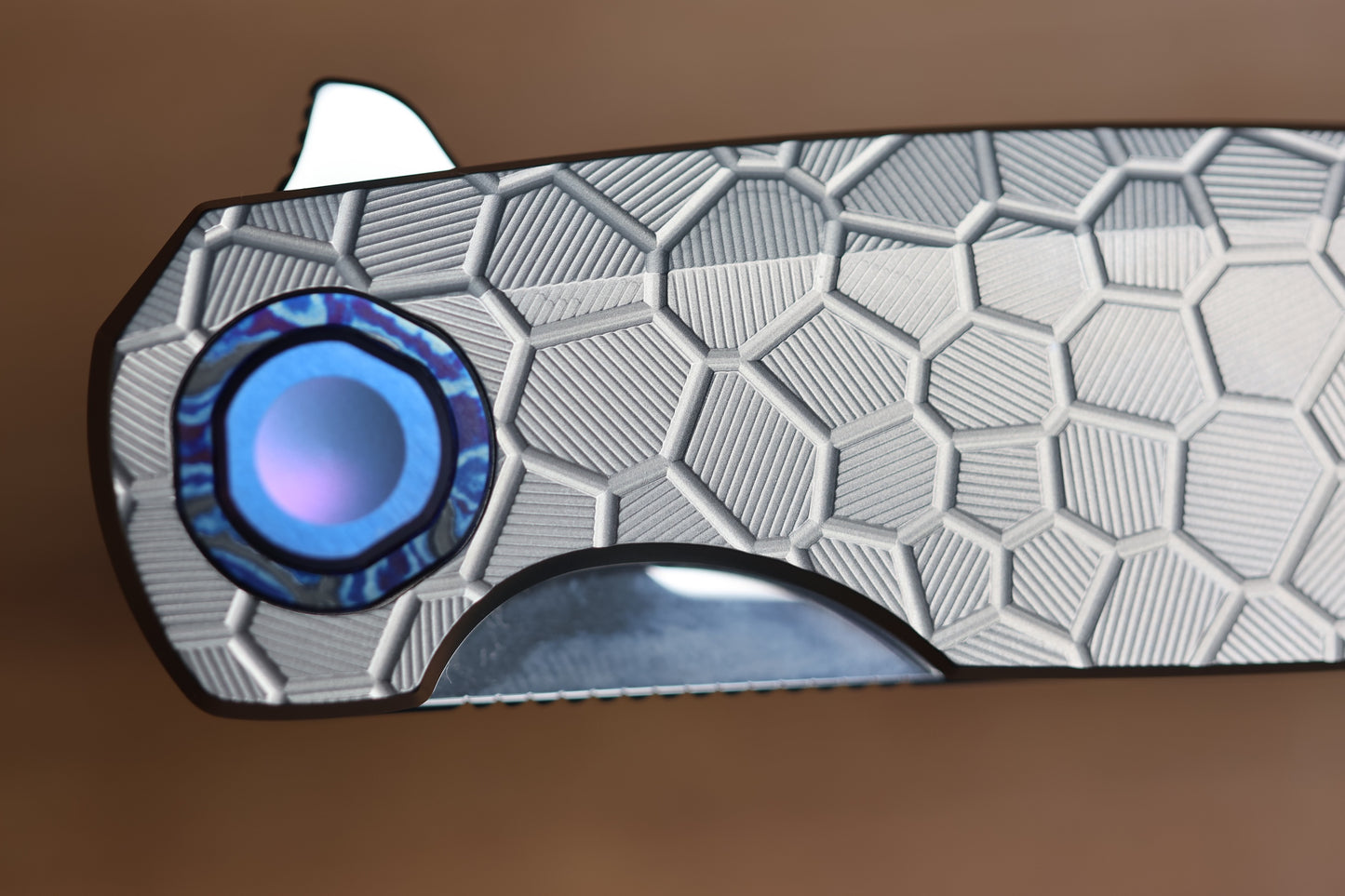 HOLT BLADEWORKS MORPHEUS W/ BURNISHED TURTLE TITANIUM HANDLES & UDDEHOLM VANAX SUPERCLEAN NEAR MIRROR #1936