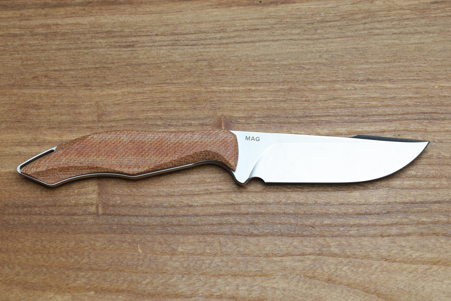 KOENIG KNIVES HELO - TAN MICARTA HANDLE - STONEWASHED MAGNACUT BLADE