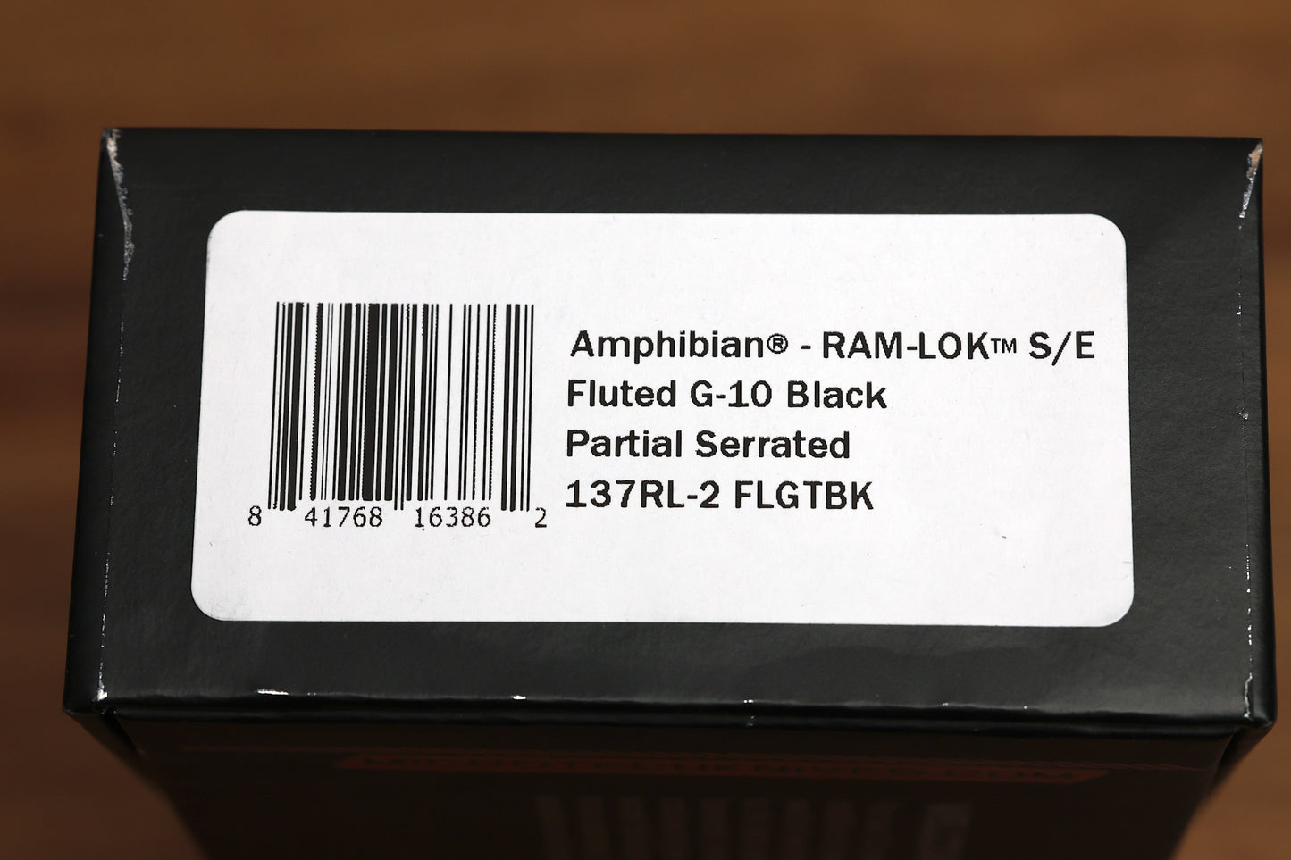 MICROTECH AMPHIBIAN RAM LOK BLACK FLUTED G-10 & BLACK PARTIAL SERRATED M390MK 137RL-2 FLGTBK