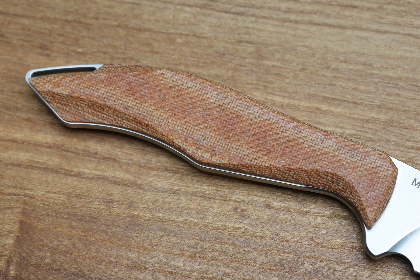 KOENIG KNIVES HELO - TAN MICARTA HANDLE - STONEWASHED MAGNACUT BLADE