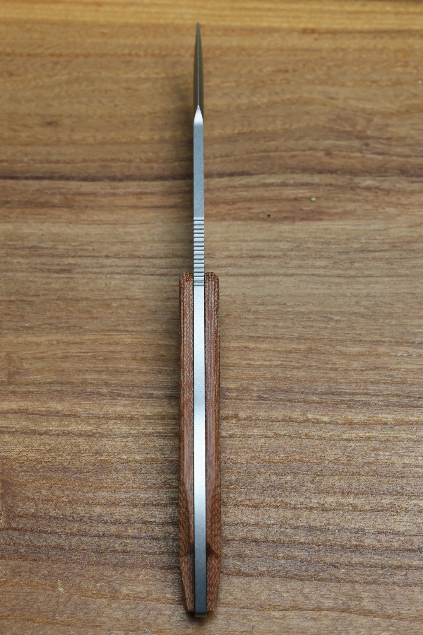 KOENIG KNIVES HELO - TAN MICARTA HANDLE - STONEWASHED MAGNACUT BLADE