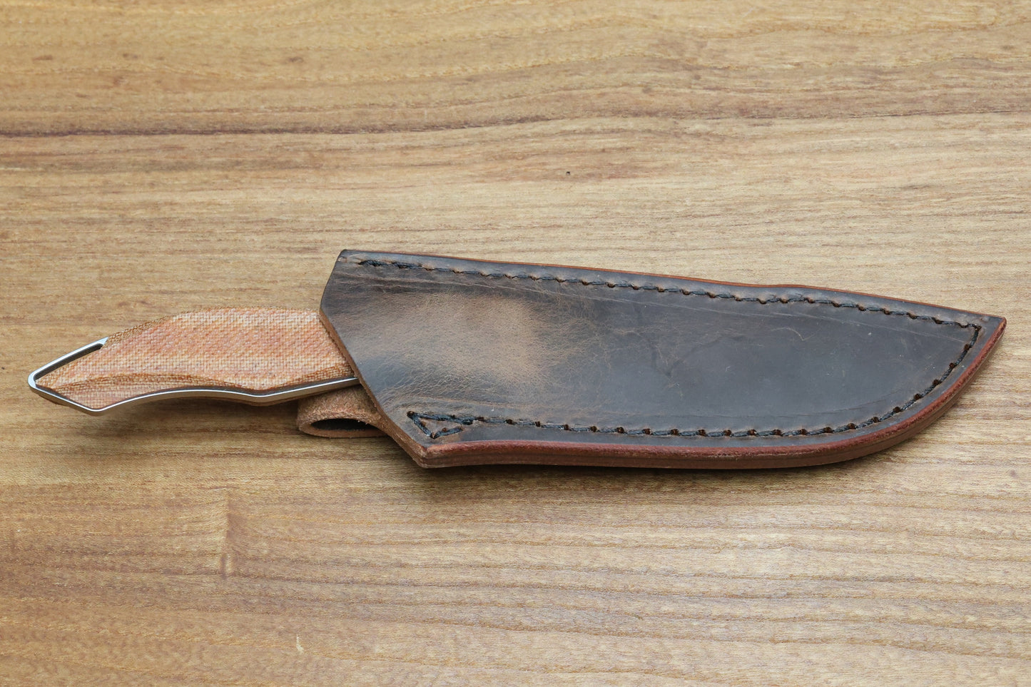 KOENIG KNIVES HELO - TAN MICARTA HANDLE - STONEWASHED MAGNACUT BLADE