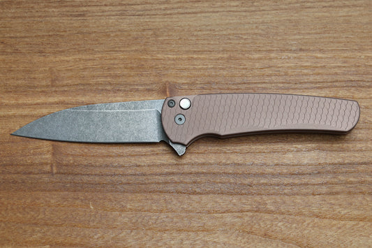 PRO-TECH MALIBU FDE DRAGON SCALE HANDLE W/ ACID WASHED MAGNACUT WHARNCLIFFE 5336-LTD AW FDE