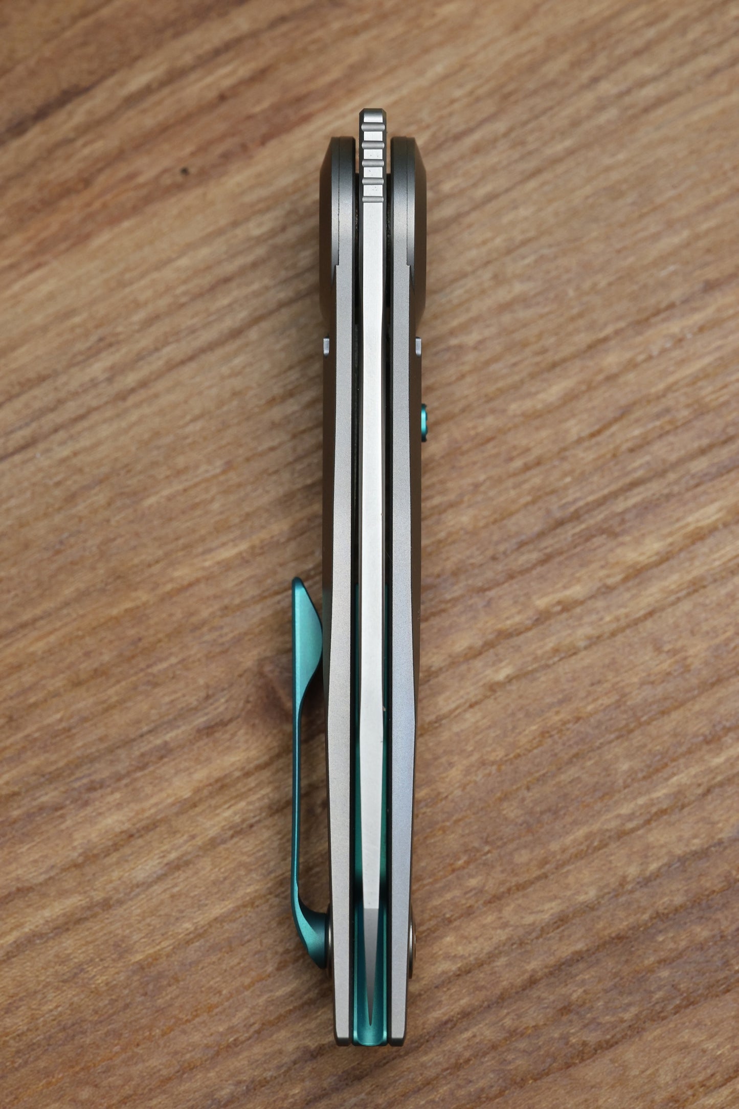 REATE KNIVES VULPEX VK TRON- TITANIUM BEAD BLAST W/CYAN BLUE ACCENTS & M390 BLADE