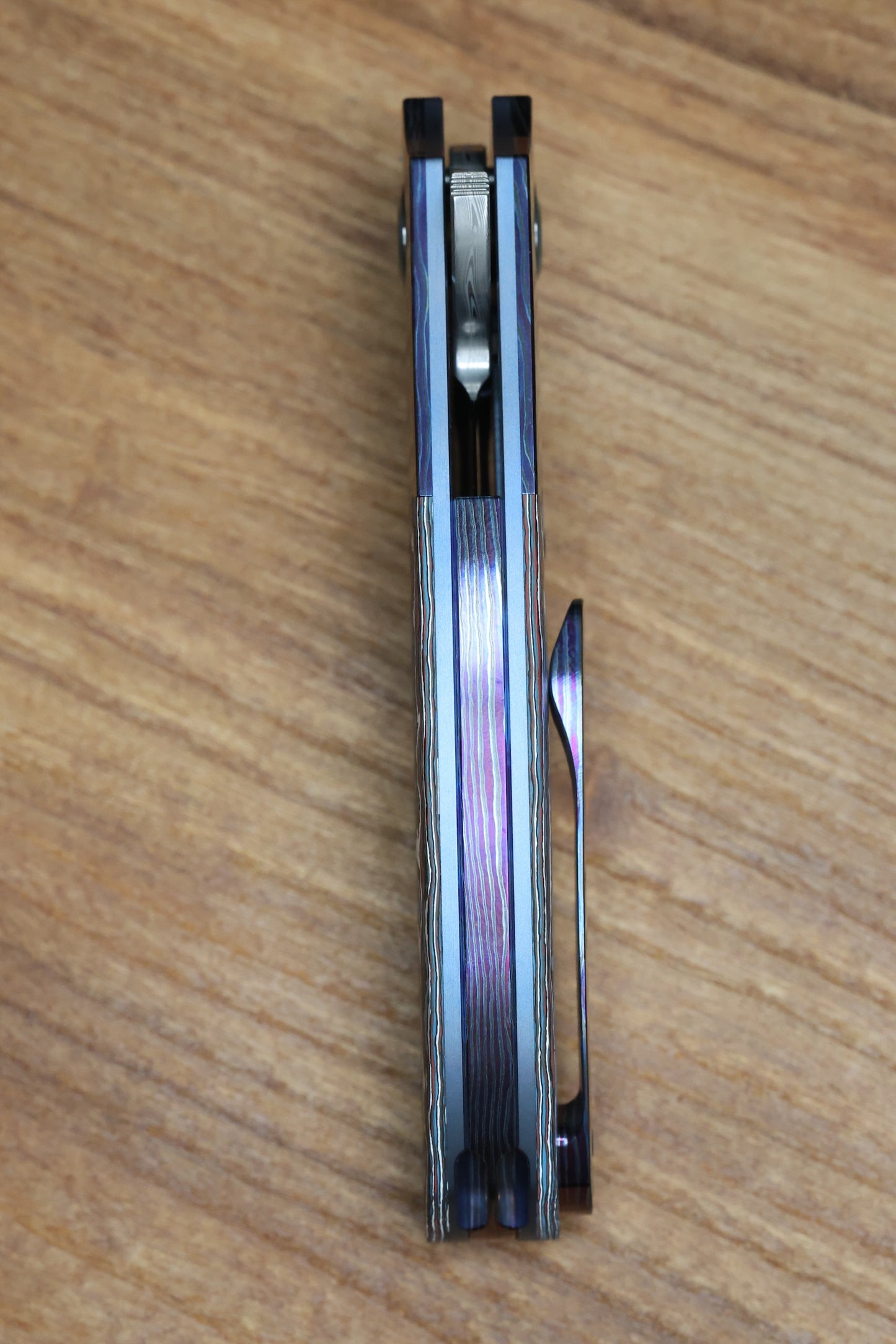 REATE KNIVES FDT TF-4 TITANIUM NEBULA FAT CARBON ZIRCUTI BOLSTER AND ACCENTS DAMASTEEL BLADE