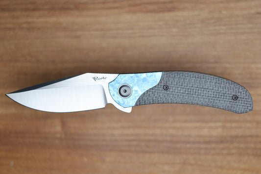 REATE KNIVES FDT TF-4 TITANIUMI CARBON FIBRE CRYSTAL TI BOLSTER AND ACCENTS M398 BLADE