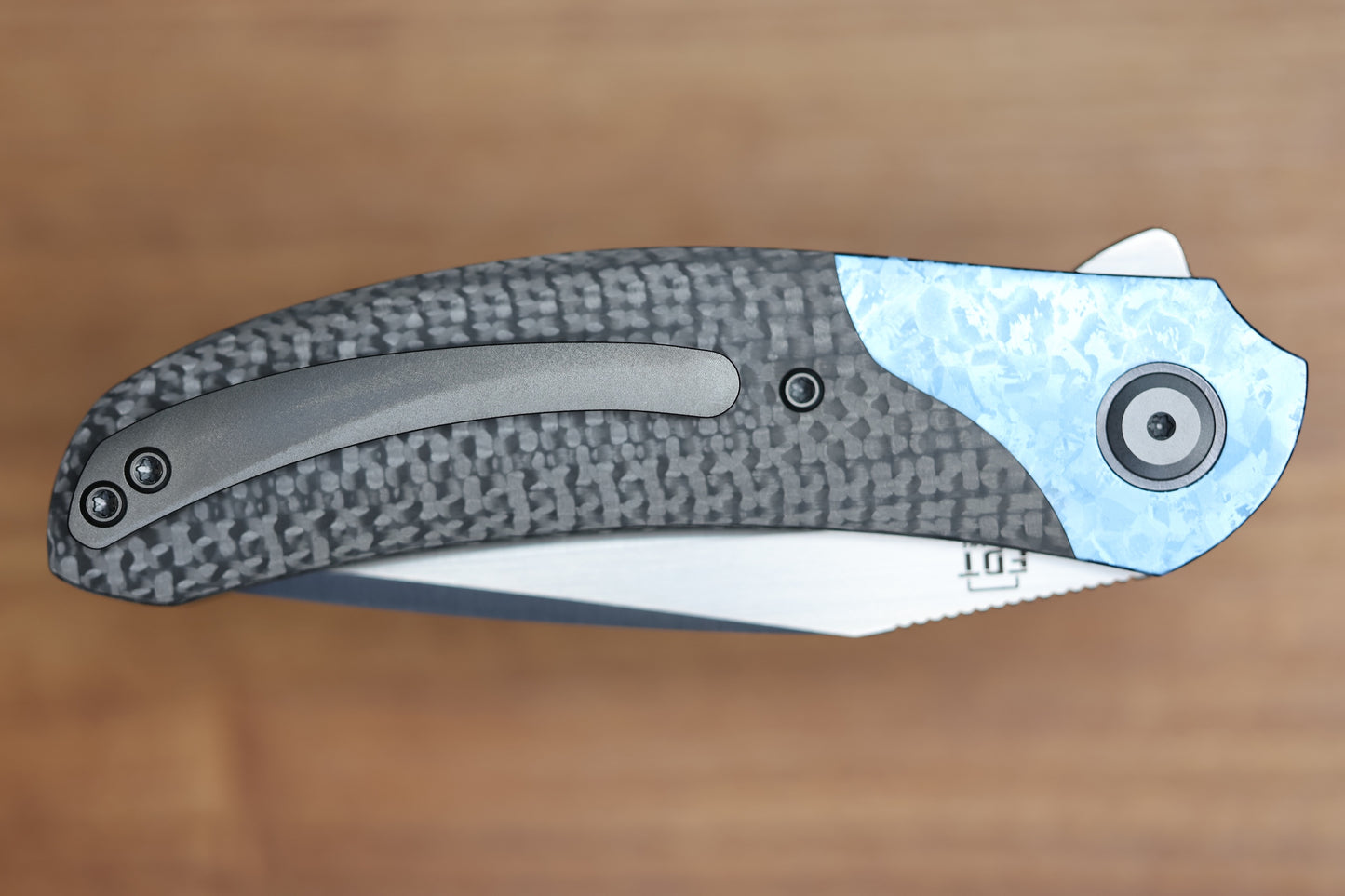 REATE KNIVES FDT TF-4 TITANIUMI CARBON FIBRE CRYSTAL TI BOLSTER AND ACCENTS M398 BLADE