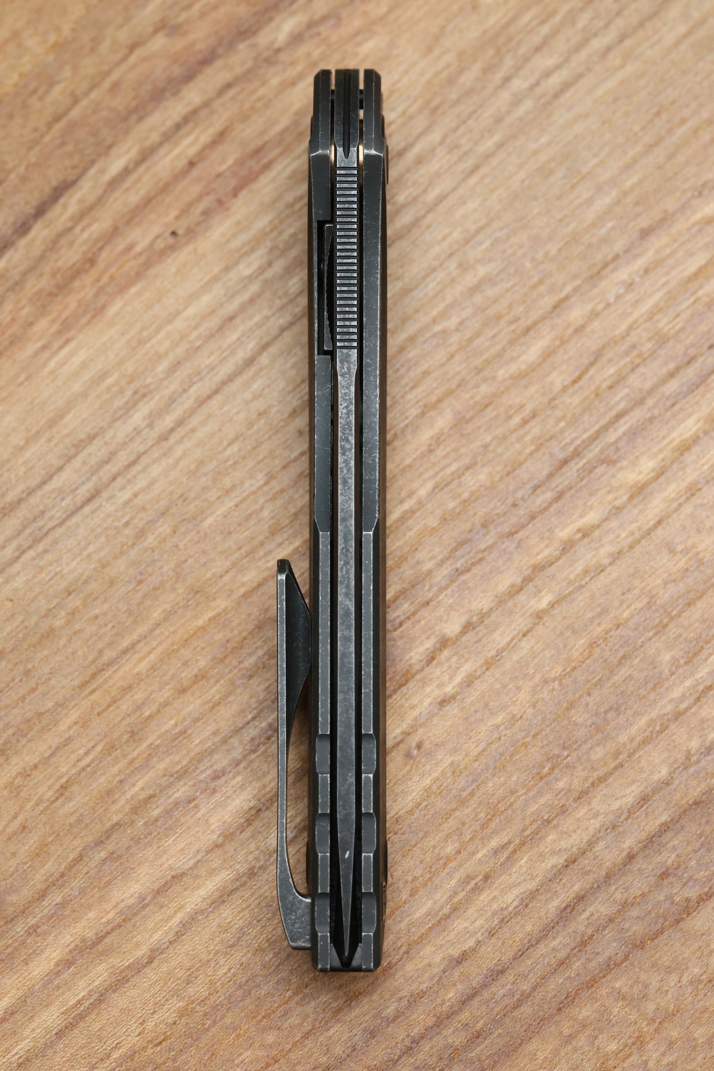 CUSTOM KNIFE FACTORY SUKHOI-5 BLACKWASH TITANIUM HANDLES W/ CRYSTAL TI BACKSPACER & M398