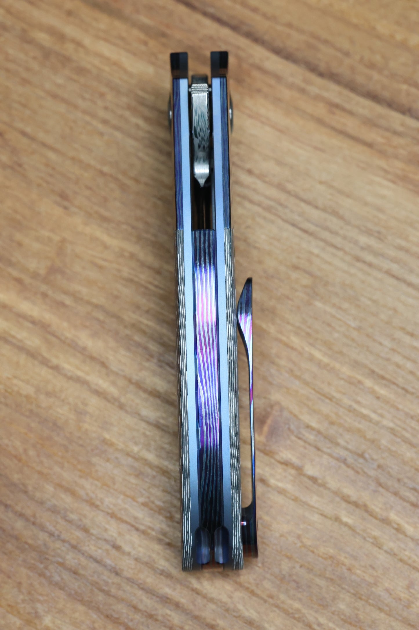 REATE KNIVES FDT TF-4 TITANIUM WHITE STORM FAT CARBON ZIRCUTI BOLSTER AND ACCENTS DAMASTEEL BLADE