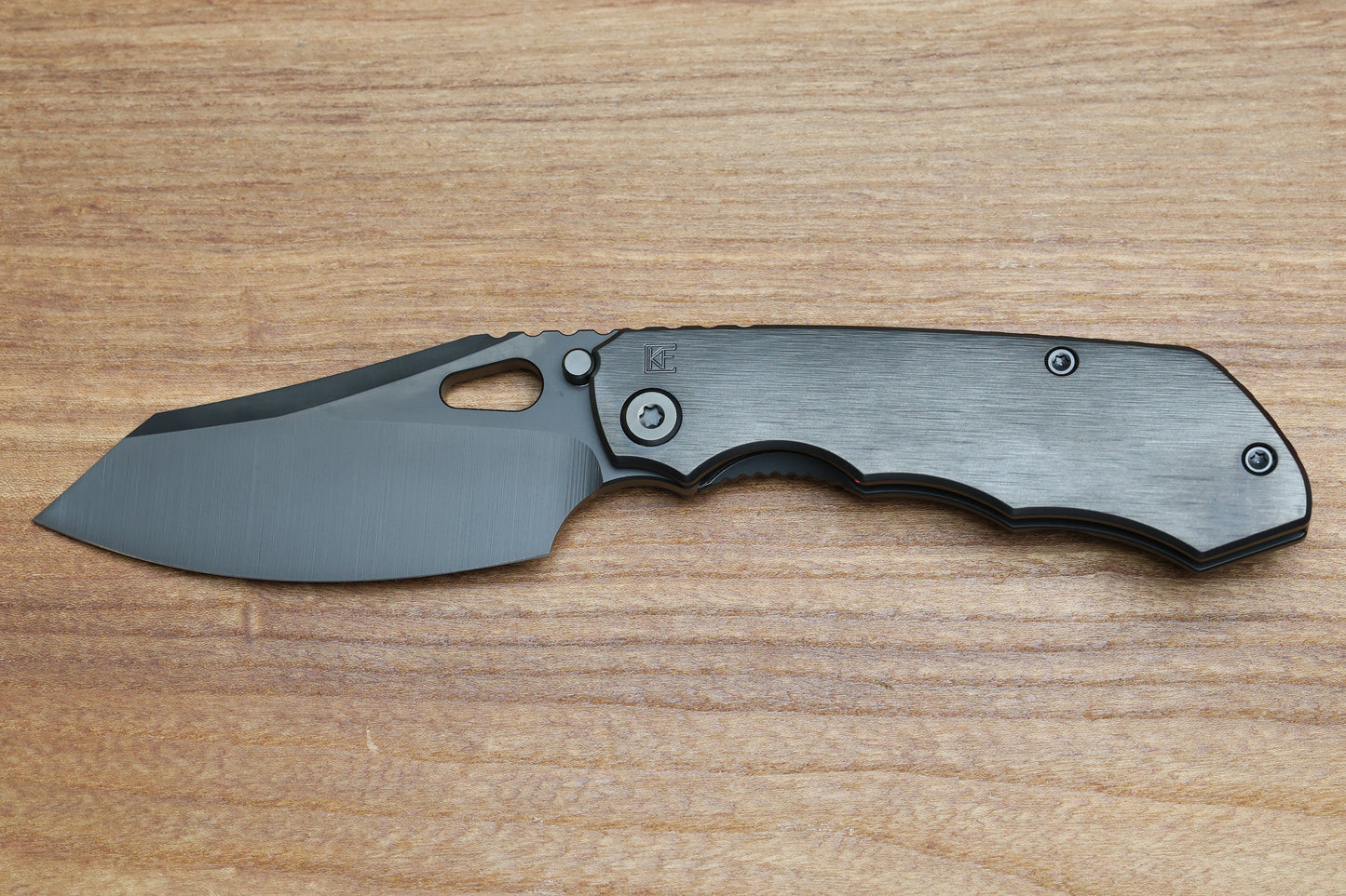 CUSTOM KNIFE FACTORY & ROTTEN DESIGN EVO 1.1 MATTE DLC TI HANDLES W/ M398