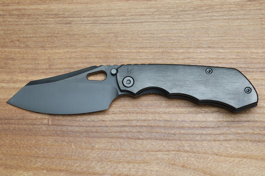 CUSTOM KNIFE FACTORY & ROTTEN DESIGN EVO 1.1 MATTE DLC TI HANDLES W/ M398