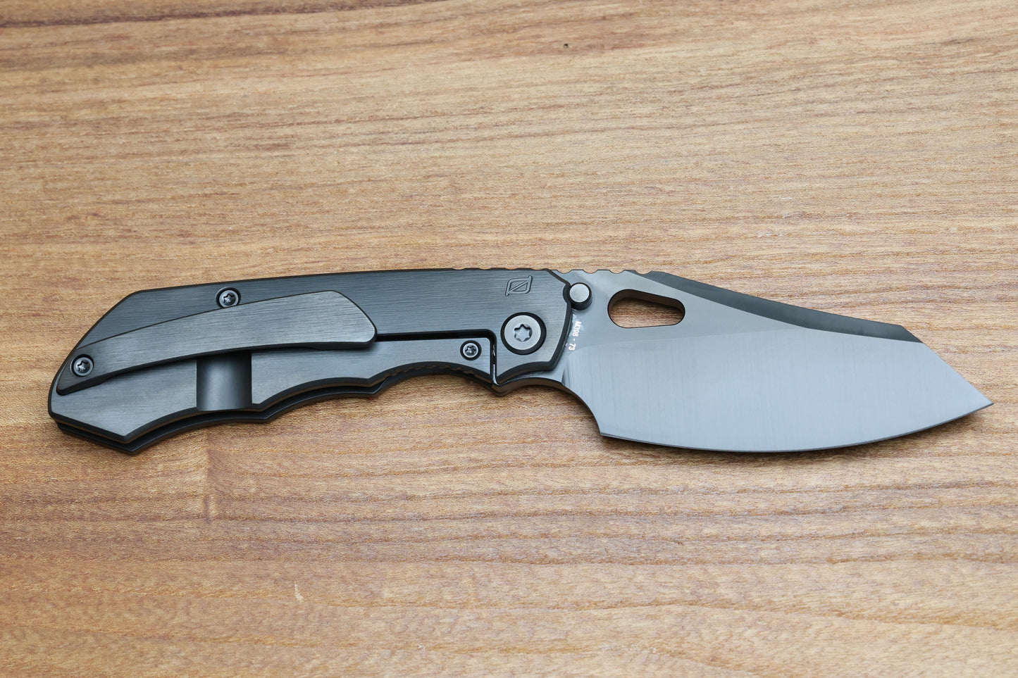 CUSTOM KNIFE FACTORY & ROTTEN DESIGN EVO 1.1 MATTE DLC TI HANDLES W/ M398