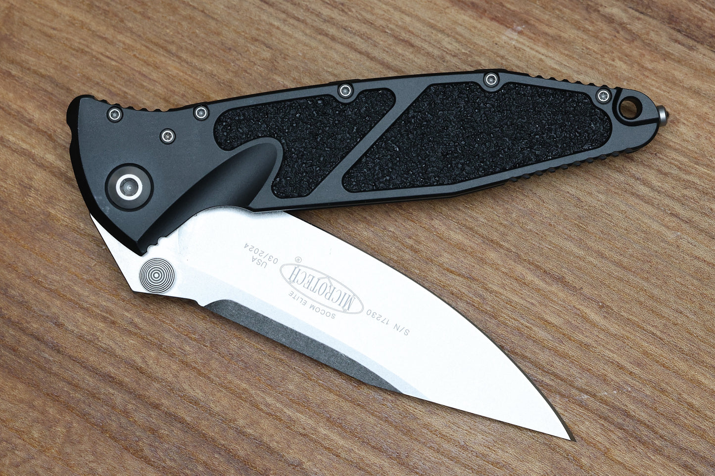 MICROTECH SOCOM ELITE SINGLE EDGE STONEWASH STANDARD MANUAL & BLACK 160-10