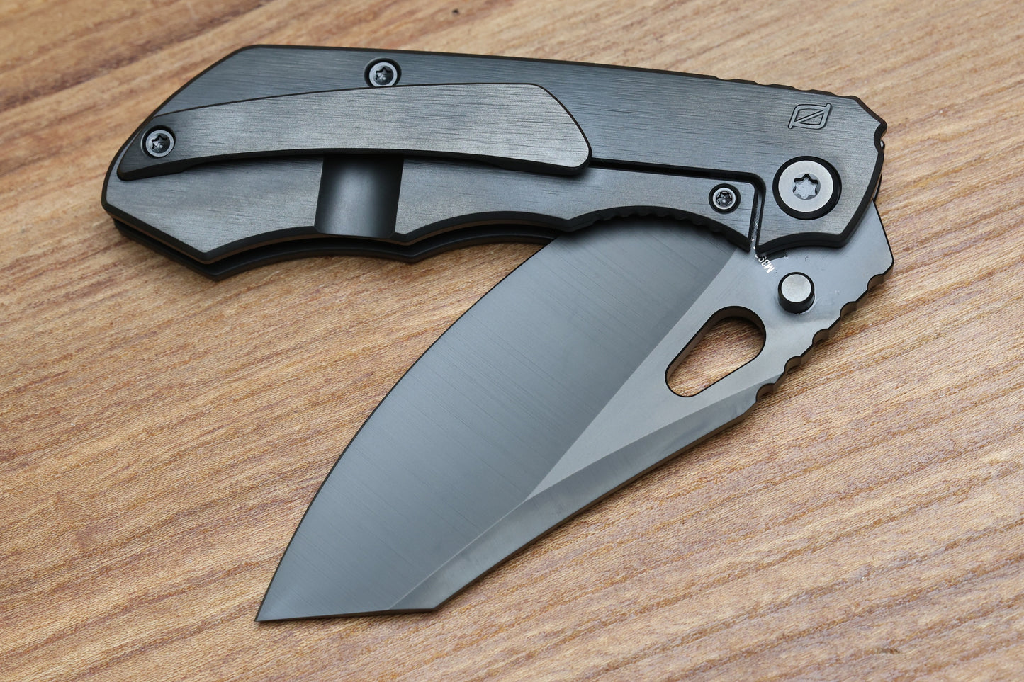 CUSTOM KNIFE FACTORY & ROTTEN DESIGN EVO 1.1 MATTE DLC TI HANDLES W/ M398