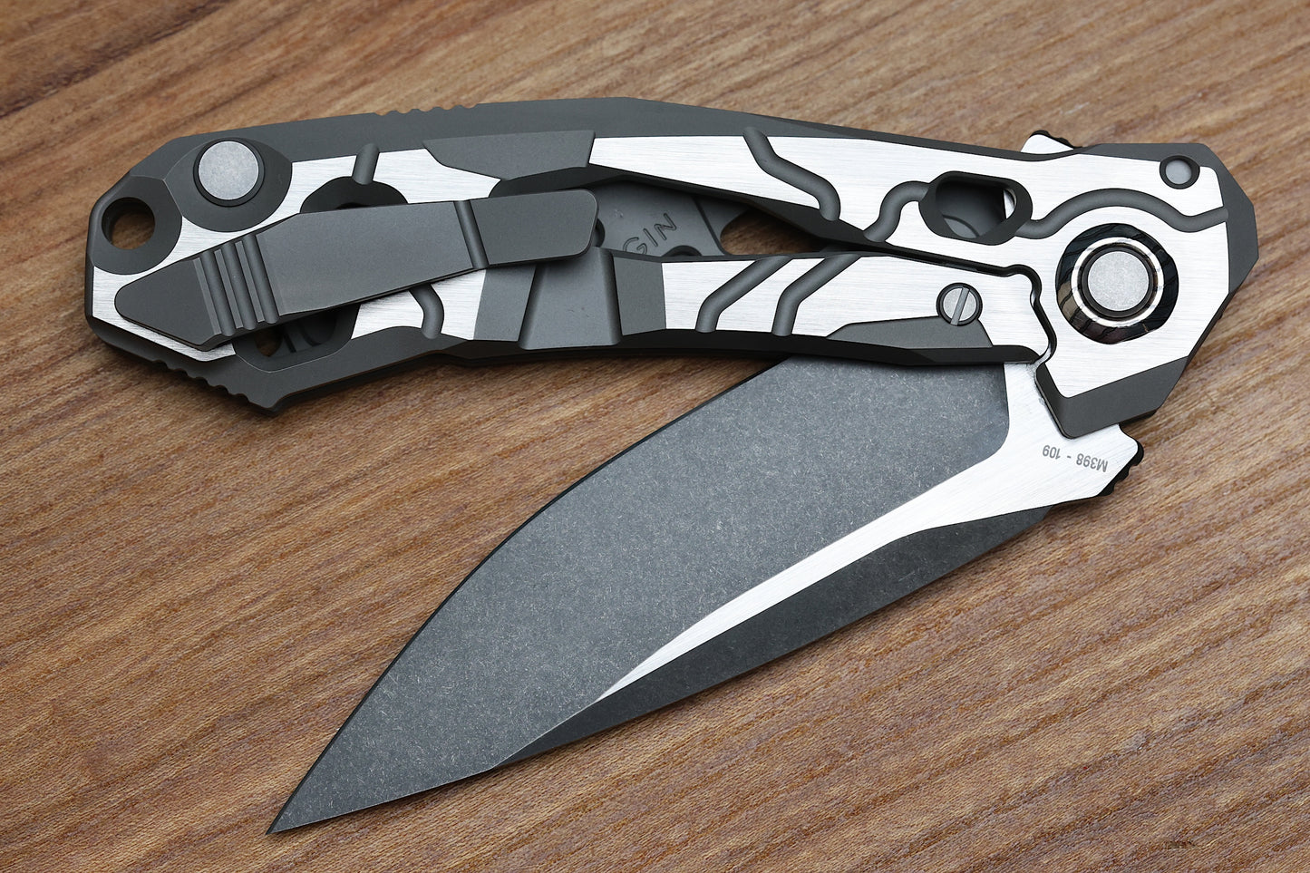 CUSTOM KNIFE FACTORY T25 MILLED TITANIUM HANDLES W/ M398
