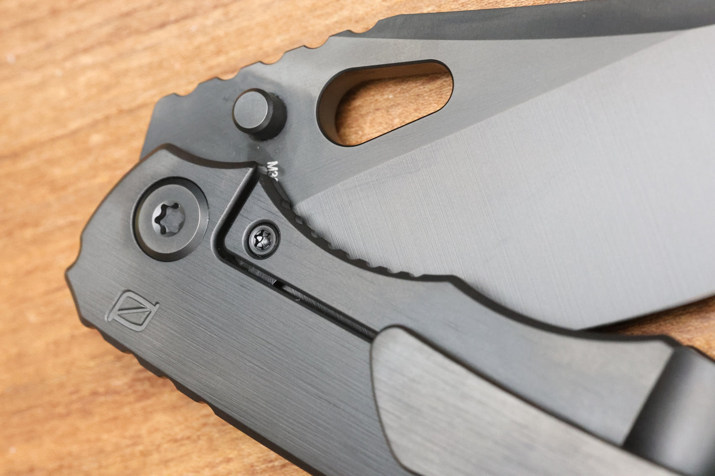 CUSTOM KNIFE FACTORY & ROTTEN DESIGN EVO 1.1 MATTE DLC TI HANDLES W/ M398