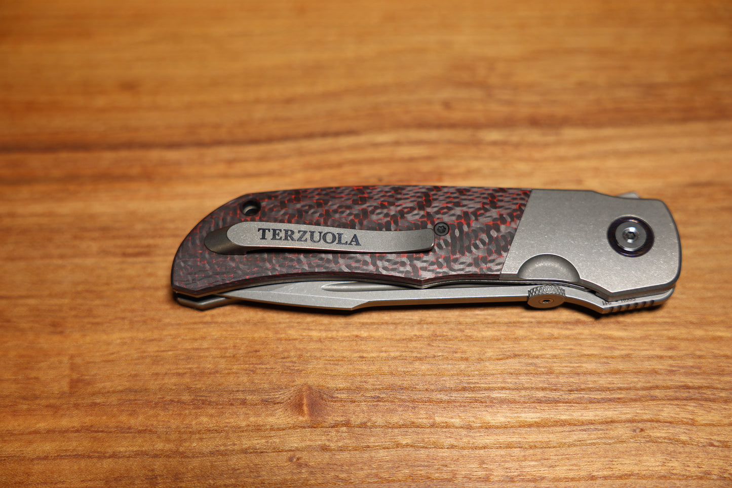 CKF CUSTOM KNIFE FACTORY EAGLE ROCK W/RED CARBON FIBER & S90V