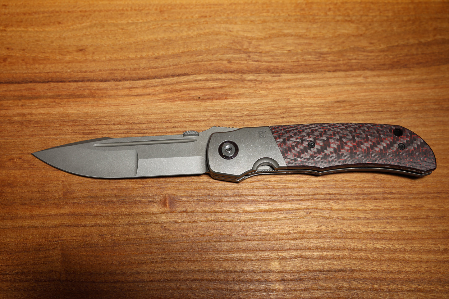 CKF CUSTOM KNIFE FACTORY EAGLE ROCK W/RED CARBON FIBER & S90V