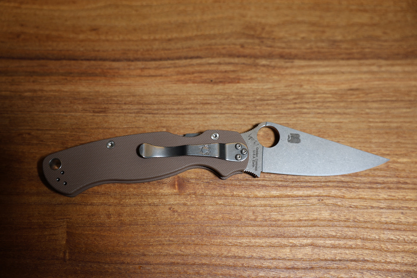 SPYDERCO SPRINT RUN PARA MILITARY 2 CPM 15V G10 BROWN